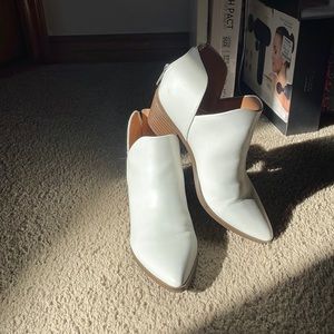 White ankle booties